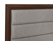 Welsley 50-inch Upholstered Eastern King Bed Walnut - 223441KE