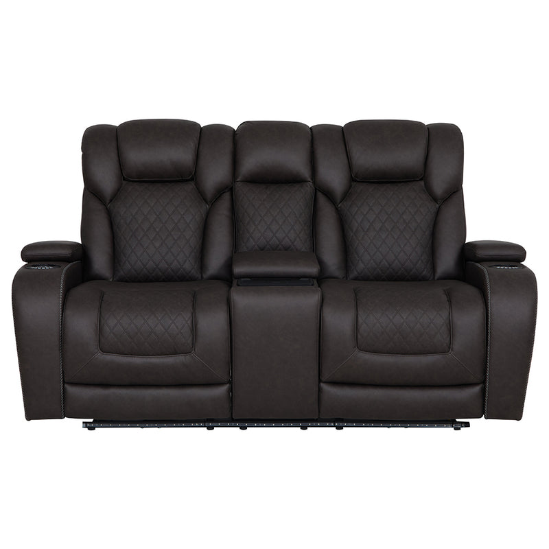 Wendell Power Motion Loveseat w/Console, Wireless Charger, Storage, USB & LED - LV06221