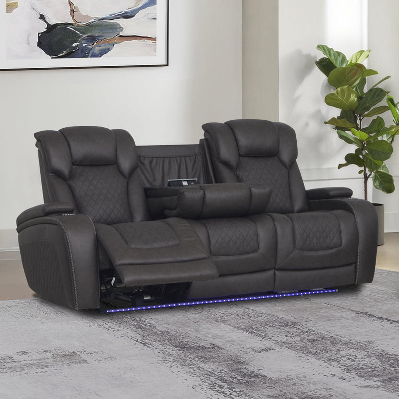 Wendell Power Motion Sofa w/Dropdown Table, Storage, USB & LED - LV06220