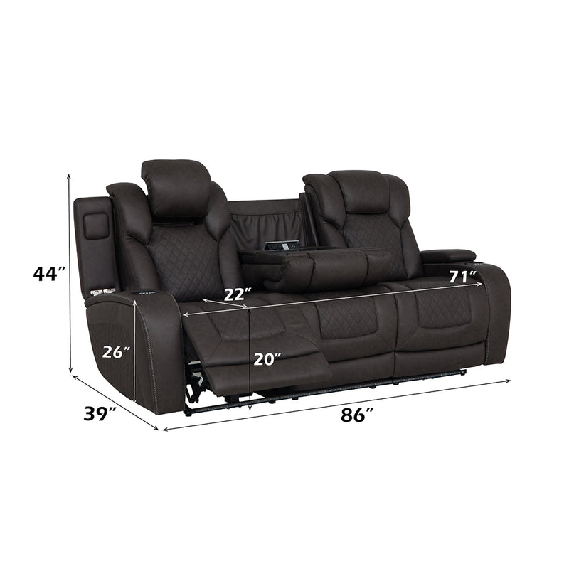 Wendell Power Motion Sofa w/Dropdown Table, Storage, USB & LED - LV06220