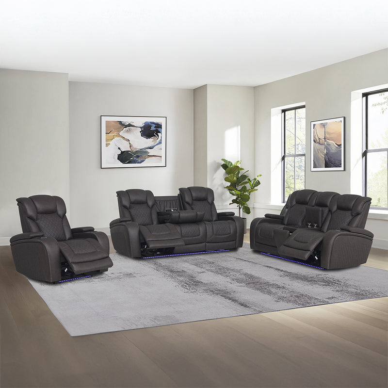 Wendell Power Motion Sofa w/Dropdown Table, Storage, USB & LED - LV06220