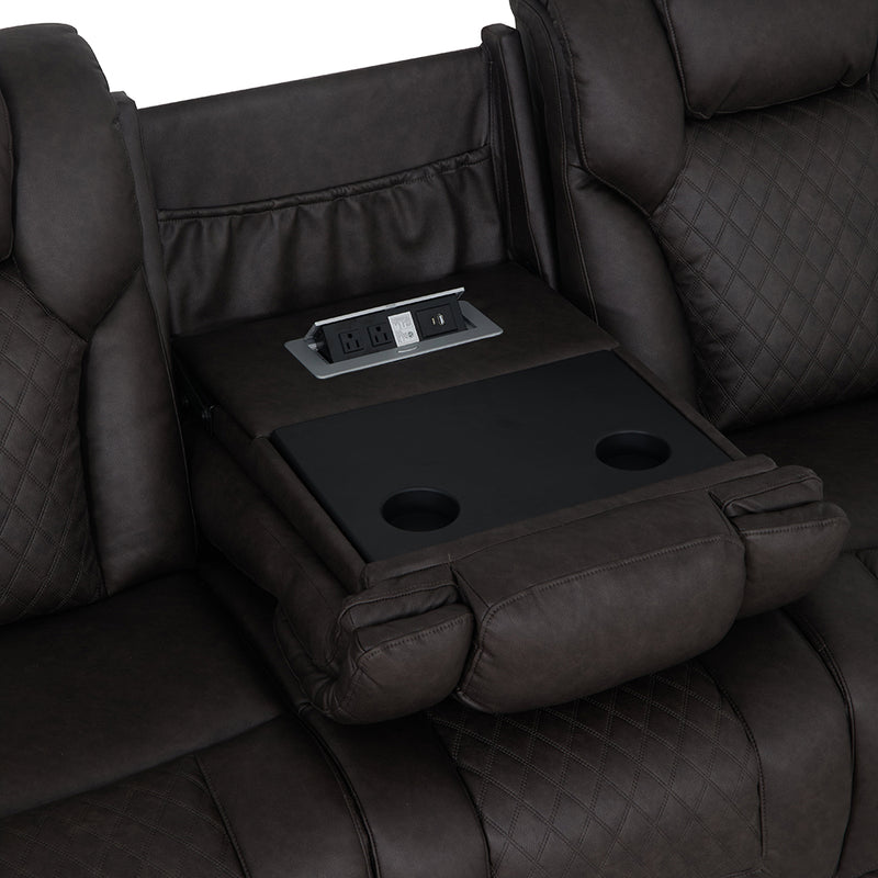 Wendell Power Motion Sofa w/Dropdown Table, Storage, USB & LED - LV06220