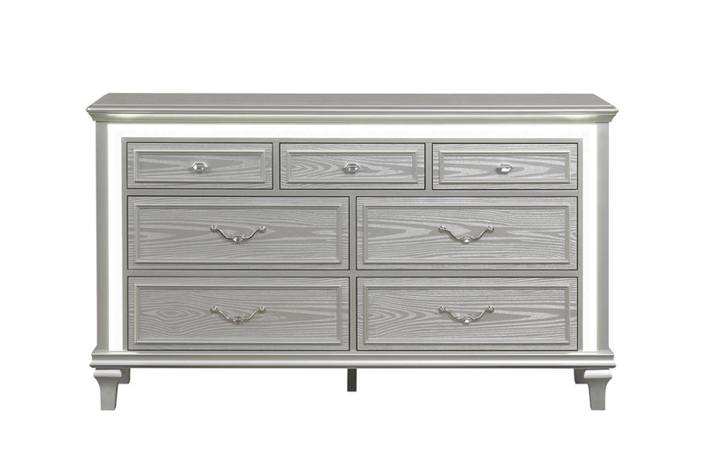 Wendy - 7 Drawers Silver Dresser with LED Light - B256-D