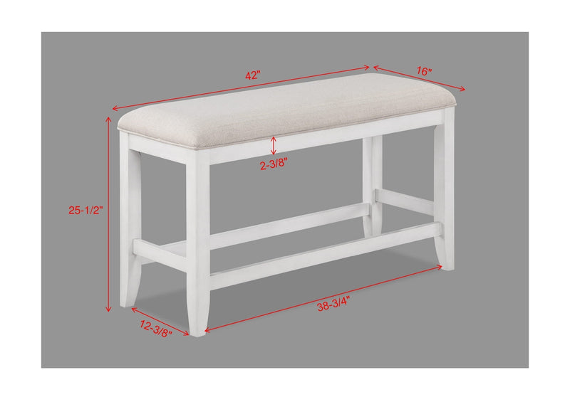 Wendy White Counter Height Dining Set - Gate FurnitureCounter Height Set