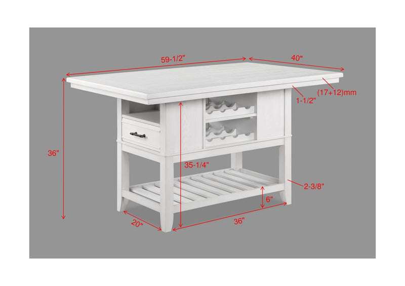Wendy White Counter Height Dining Set - Gate FurnitureCounter Height Set