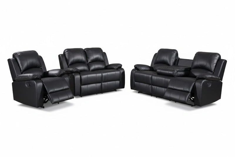 Wesley Black Sofa & Loveseat & Chair - WESLEY-BK-SLC