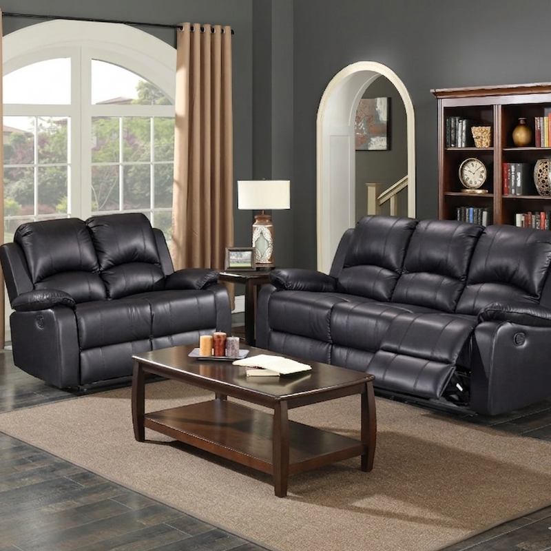 Wesley Black Sofa & Loveseat - WESLEY-BK-SLS