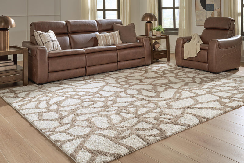 Wessonland Ivory/Brown/Gray Extra Large Rug - R408650