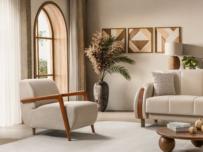 West 3-pieces (Sofa & Loveseat & Chair) Livingroom Set in Beige - 200-ST-WES-FLORIA05-321