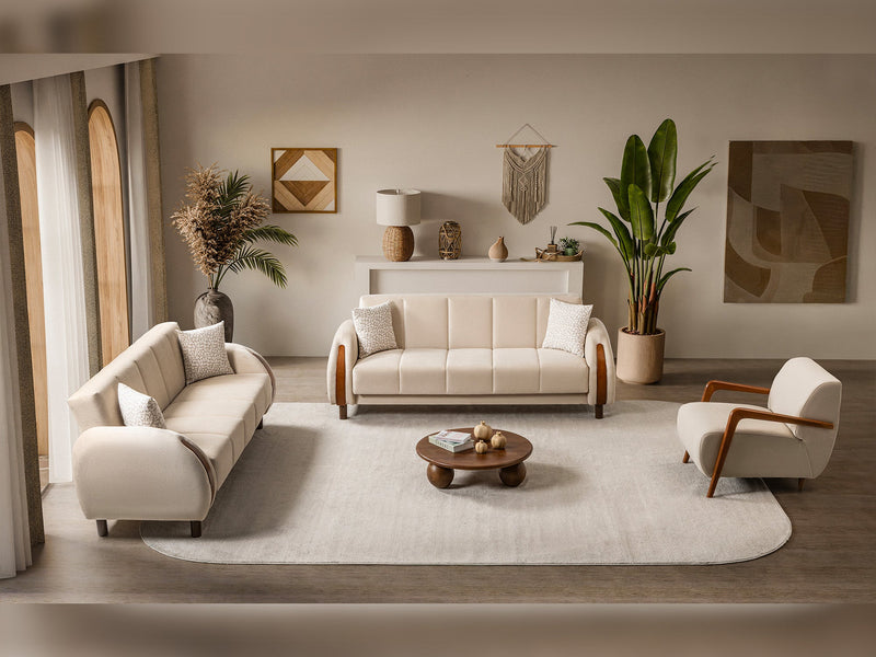 West 3-pieces (Sofa & Loveseat & Chair) Livingroom Set in Beige - 200-ST-WES-FLORIA05-321