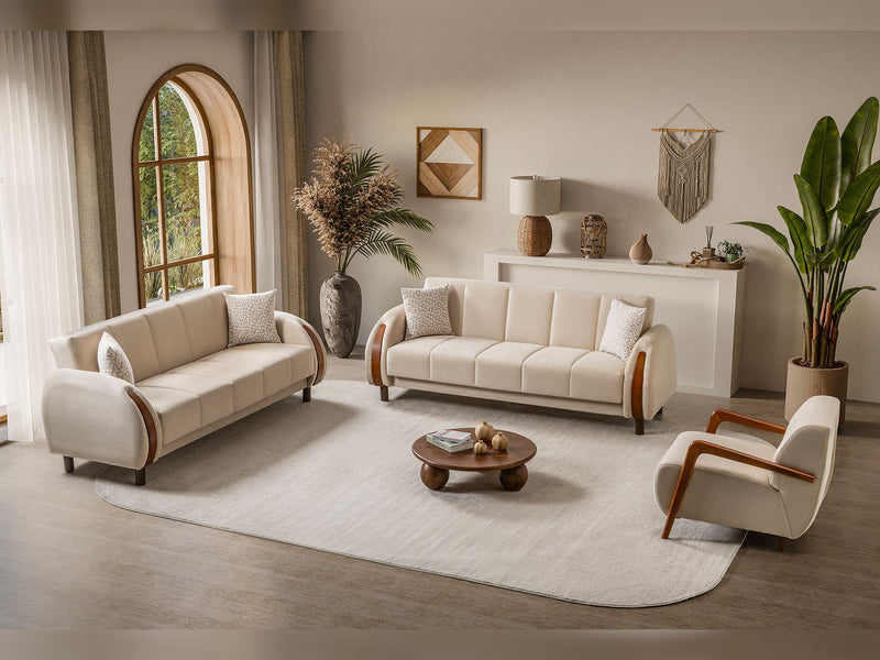 West 3-pieces (Sofa & Loveseat & Chair) Livingroom Set in Beige - 200-ST-WES-FLORIA05-321