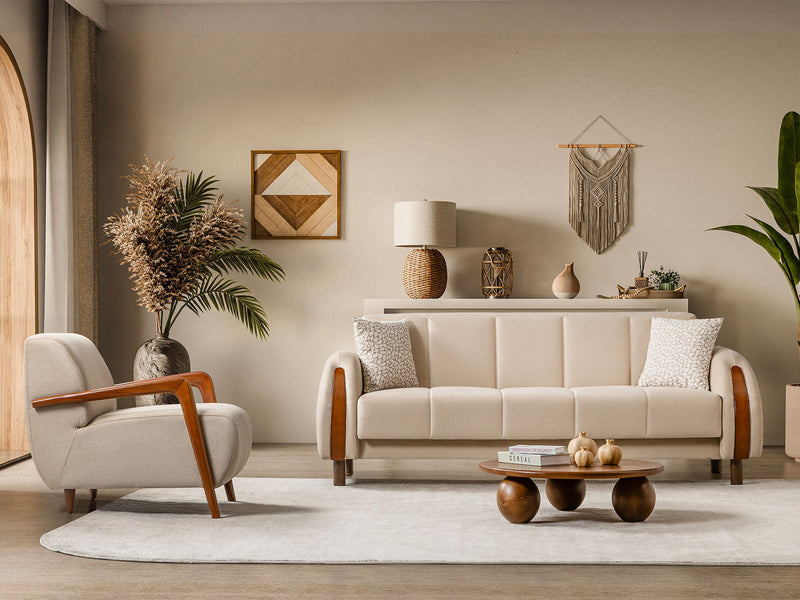 West 3-pieces (Sofa & Loveseat & Chair) Livingroom Set in Beige - 200-ST-WES-FLORIA05-321
