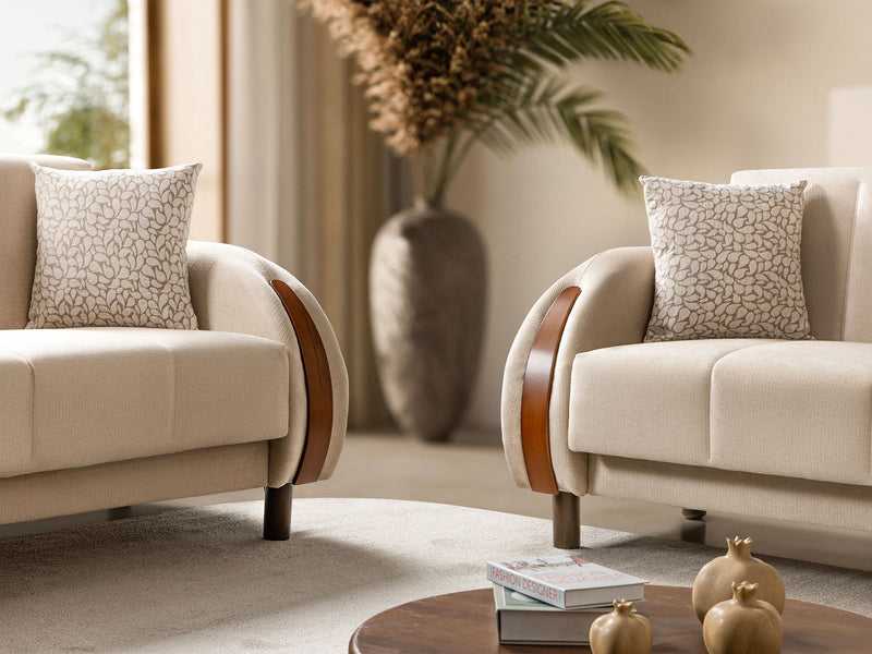 West Convertible Loveseat in Beige - 200-ST-WES-FLORIA05-2
