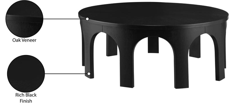 Westfield Solid Wood And Oak Veneer Coffee Table in Black - 99076Black-C