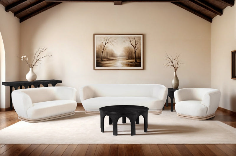 Westfield Solid Wood And Oak Veneer Coffee Table in Black - 99076Black-C