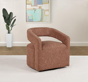 Westhill Boucle Upholstered Swivel Accent Chair Berry - 907539