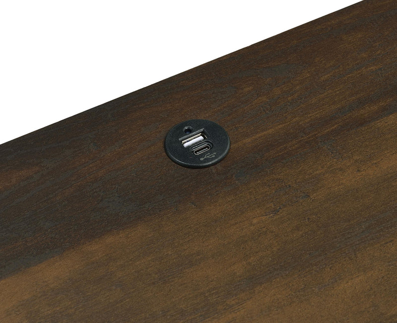 Westpark 2-drawer Nightstand LED Lights and USB Dark Pine - 315882