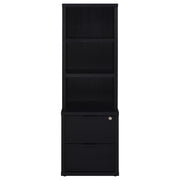 Westpark 3-shelf Bookcase USB and Lockable Drawer Black - 802703
