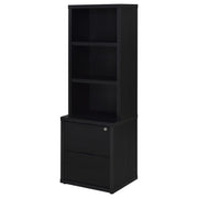 Westpark 3-shelf Bookcase USB and Lockable Drawer Black - 802703