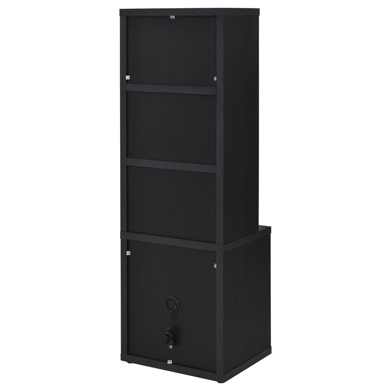 Westpark 3-shelf Bookcase USB and Lockable Drawer Black - 802703