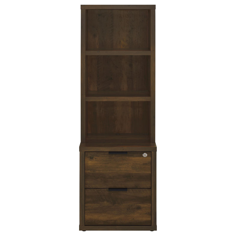 Westpark 3-shelf Bookcase USB and Lockable Drawer Dark Pine - 802713