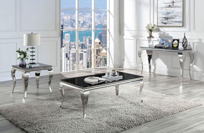 Wetzikon Black/Silver End Table - CM4903BK-E-TABLE