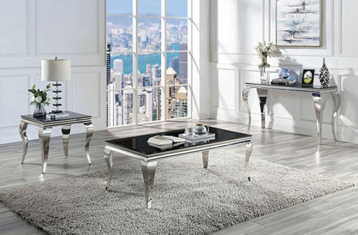 Wetzikon Black/Silver End Table - CM4903BK-E-TABLE
