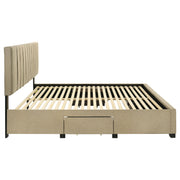 Wheatland 4-drawer Upholstered Eastern King Storage Bed Brown - 316010KE