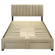 Wheatland 4-drawer Upholstered Queen Storage Bed Light Brown - 316010Q