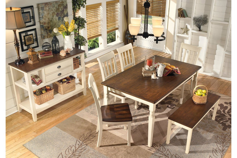 Whitesburg Brown/Cottage White Dining Bench - D583-00 - Gate Furniture