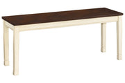 Whitesburg Brown/Cottage White Dining Bench - D583-00 - Gate Furniture