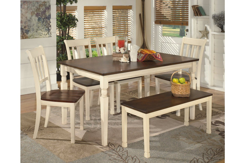 Whitesburg Brown/Cottage White Dining Bench - Gate FurnitureAccent Bench