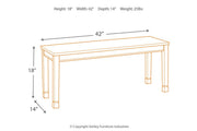 Whitesburg Brown/Cottage White Dining Bench - Gate FurnitureAccent Bench