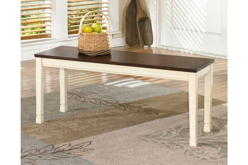 Whitesburg Brown/Cottage White Dining Bench - Gate FurnitureAccent Bench