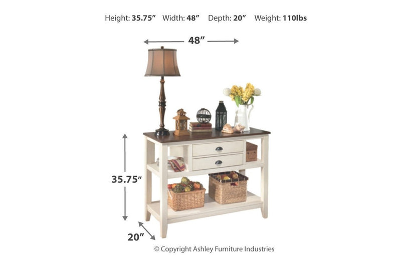 Whitesburg Brown/Cottage White Dining Server - Gate FurnitureCabinet