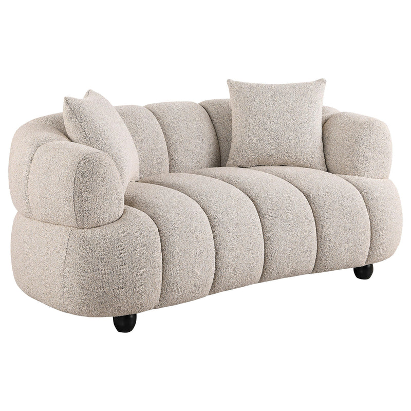 Whitney Contemporary Channel Tufted Woven Fabric Upholstered Loveseat - 503722