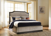 Wickenger Dark Brown California King Upholstered Panel Bed - PCB889B9