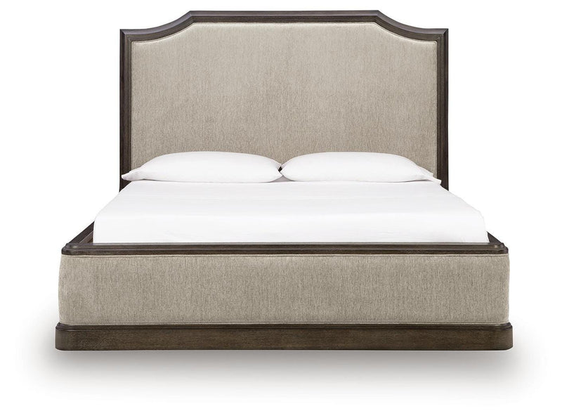 Wickenger Dark Brown California King Upholstered Panel Bed - PCB889B9