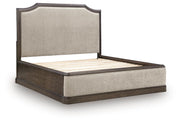 Wickenger Dark Brown King Upholstered Panel Bed - PCB889B8
