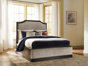 Wickenger Dark Brown Queen Upholstered Panel Bed - PCB889B2