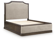 Wickenger Dark Brown Queen Upholstered Panel Bed - PCB889B2