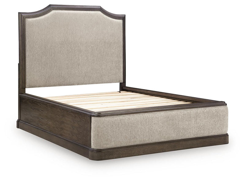 Wickenger Dark Brown Queen Upholstered Panel Bed - PCB889B2