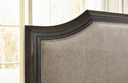 Wickenger Dark Brown Queen Upholstered Panel Bed - PCB889B2
