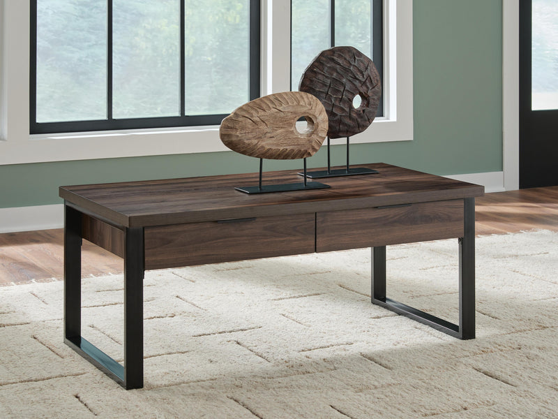 Wickman Falls Dark Brown Coffee Table - T318-1