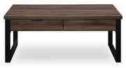Wickman Falls Dark Brown Coffee Table - T318-1