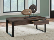 Wickman Falls Dark Brown Coffee Table - T318-1