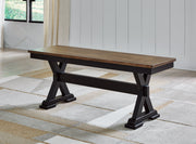 Wildenauer Brown/Black 50" Dining Bench - D634-00