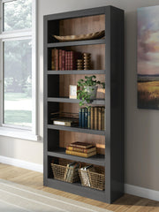 Wildenauer Brown/Black 75" Bookcase - H664-70