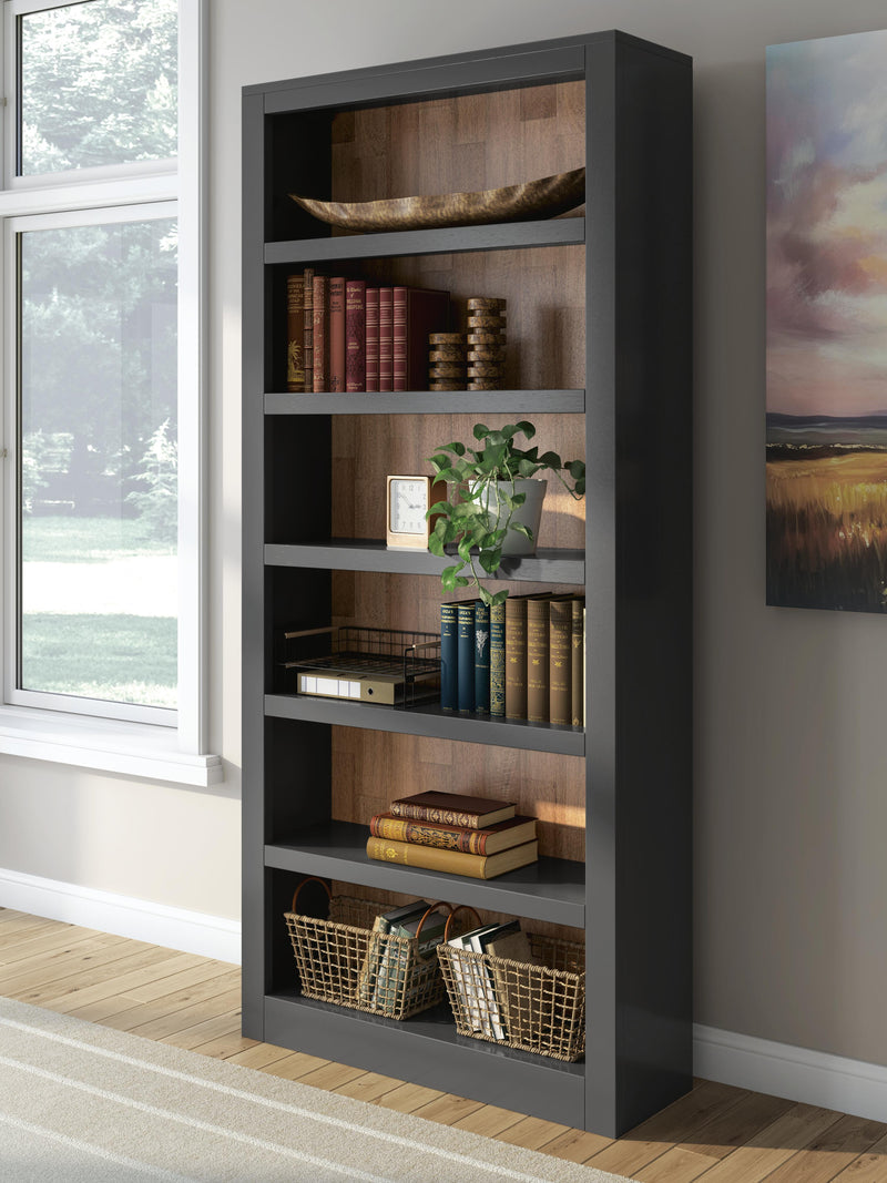 Wildenauer Brown/Black 75" Bookcase - H664-70