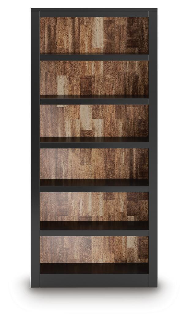 Wildenauer Brown/Black 75" Bookcase - H664-70